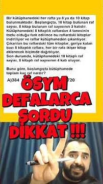 ÖSYM'NİN DEFALARCA SORDUĞU PROBLEM TİPİ !!! #problemler #yks #kpss #tyt #matematiksoruçözümü #ösym