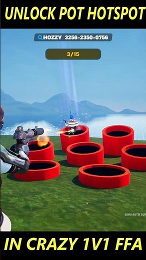 UNLOCK POT HOTSPOT IN CRAZY 1V1 FFA ALL GUNS AND RIDES FORTNITE CREATIVE