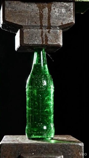 Can a Glass Bottle Survive a Hydraulic Crusher? (Satisfying Shatter)