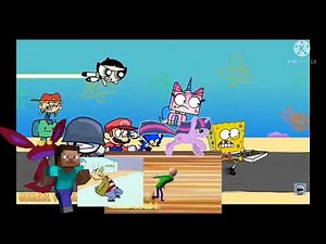 Everyone trying get a Pizza From SpongeBob