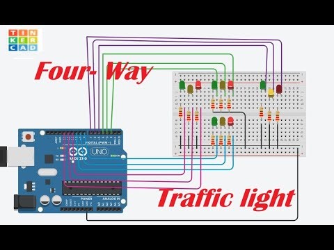 Four Way Traffic Light Using Arduino | Smart Traffic Signal Project 🚦