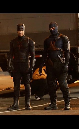 Daredevil and Bullseye together in a Behind the Scene from DAREDEVIL BORN AGAIN season 2