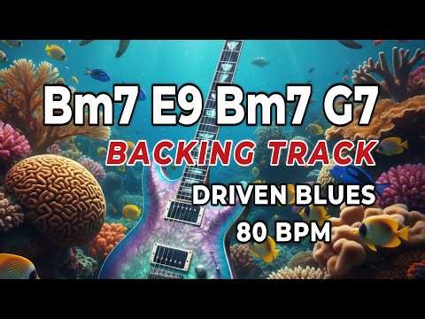 Bm7 E9 Bm7 G7 Backing Track | 80 BPM | Bm Blues | Blues-Rock