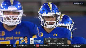 SJSU QB Chevan Cordeiro is more than deserving of the Old Trapper Beef Jerky and Smoked Snacks Player of the Game. | CBS Sports