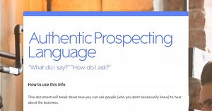 Authentic Prospecting Language