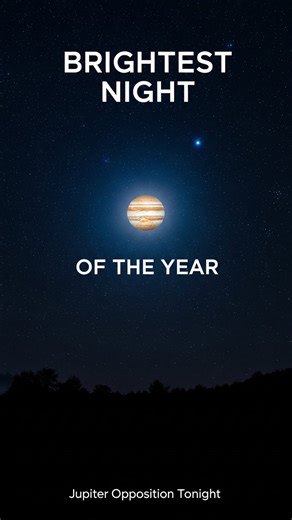 Tonight, Jupiter reaches its brightest point of the entire year. Not tomorrow. Not last week. Tonight. 🪐✨ Jupiter opposition: the moment when Earth passes directly between the Sun and Jupiter, bringing the giant planet to its closest approach and maximum brightness. It happens once every 13 months, and tonight is that night. If you step outside after dark, you can't miss it. Look east. That brilliant "star" outshining everything else in the sky—steady, golden-white, unmistakable. That's Jupiter