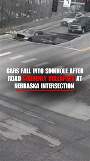 PAVEMENT PLUNGE: A traffic camera captures two cars falling into a sinkhole as the road suddenly collapses at an intersection in Omaha, Nebraska. Police say several bystanders rushed to pull the drivers out and direct traffic as first responders headed to the scene. Thankfully, nobody was hurt. | Fox News
