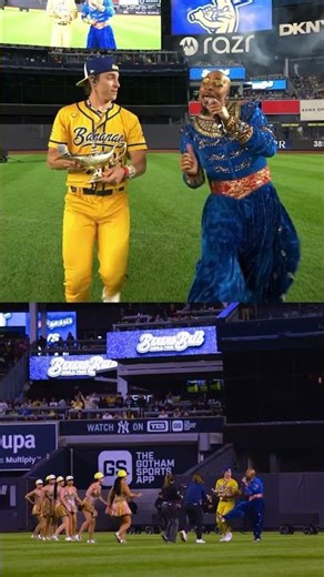 Behind the Scenes of our Aladdin walk-up #shortsfeed#disney#bts#broadway#yankeestadium