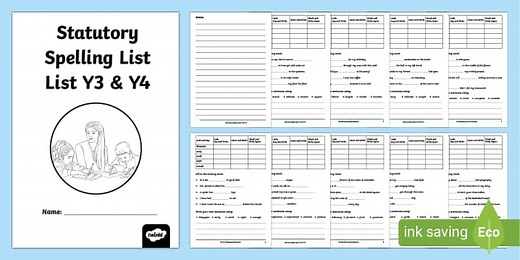 Statutory Spelling List Y3 and Y4 Activity Book