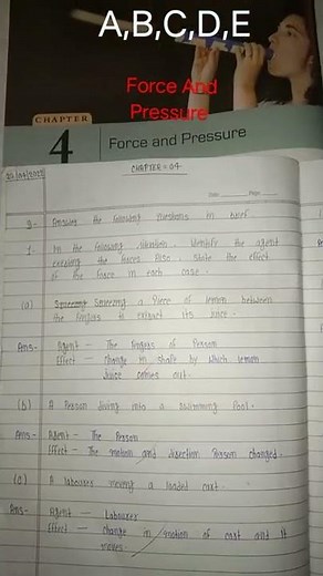 Science Chapter 4 class 8 DAV Force And Pressure All questions Answers