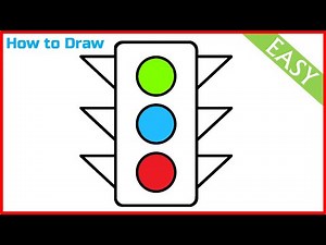 How to Draw a Traffic Light Step by Step | Traffic Signal Drawing Easy