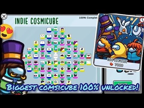 The INDIE Cosmicube 100% UNLOCKED in Among Us!! 😍💯 | Biggest Cosmicube Highlights