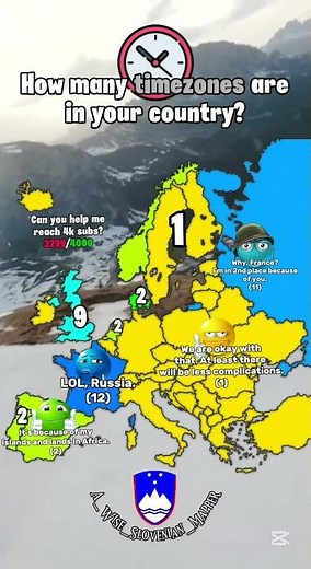How many timezones are in your country? #geographythroughmaps #viral #mapping #geography #europe