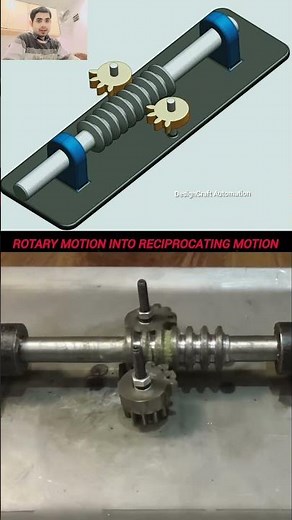 The image displays a mechanism that converts rotary motion into reciprocating motion