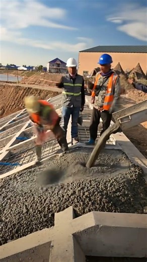 Professional Concrete Placement on a Reinforced Slab | US Construction Method