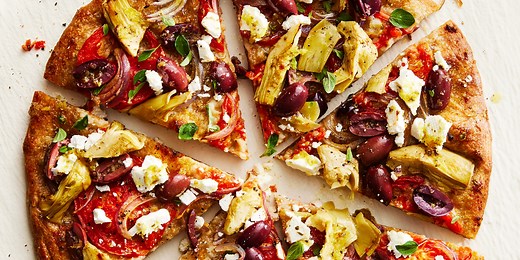 This Mediterranean Pizza Lets Marinated Olives & Feta Shine