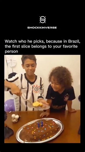 Shockkinverse on Instagram: "In Brazil, cutting a birthday cake is more than just a celebration; it is a moment of truth. According to a sweet local tradition, the birthday person does not eat the first slice. Instead, they must offer it to the person they love and value the most in the room. This creates a moment of nervous anticipation for the guests, as everyone waits to see who will be chosen. It is a beautiful gesture that often leads to tears and tight hugs, publicly showing who holds the 