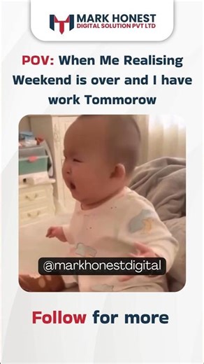 😭 Realizing Weekend Is Over & Work Starts Tomorrow 😭💀 | Baby Reaction Meme #shorts #memes #viral