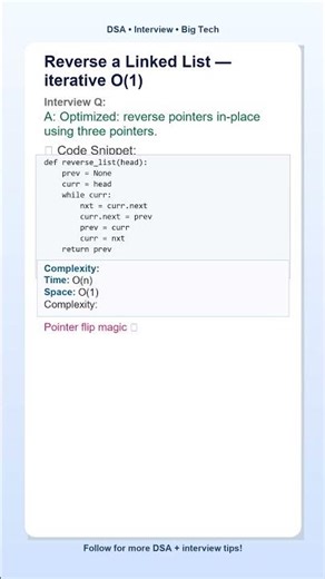 Reverse Linked List problem #coding #interview #programming #softwareengineer #frontend #viral
