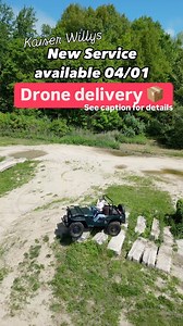 📦 Are you stuck on the trail with a broken Jeep? You’re in luck! Starting 04/01 Kaiser Willys can deliver u-joints and axle shafts directly to you on the trail! Excludes Central/South and North America and certain parts of Europe/Asia and international waters. Service is subject to change without notice. All deliveries made within the Kaiser Willys drone shipment program maybe subject to cancellation without notice. Dm for more details. | Kaiser Willys Auto Supply