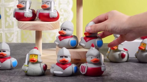 Sotiff 24 Pcs Mini Medieval Rubber Duckies Knight Character Funny Military Small Rubber Ducks Bulk for Carnival Birthday Theme Decor Supplies