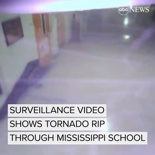 17K views · 375 reactions | Surveillance video shows the sheer power of an EF-3 tornado that tore through a school in Amory, Mississippi. Pres. Biden has approved disaster relief for the state, where at least 25 people were left dead in the wake of a powerful tornado outbreak. https://abcn.ws/3lEp1ov | ABC News | Facebook