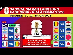 OFFICIAL!! 2026 World Cup Matchday 1 Schedule Live on TVRI - England vs. Croatia, France vs. Senegal