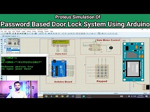 password based door lock system using arduino and keypad | Proteus Simulation