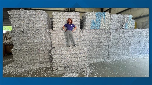 DONE! WFMY News 2 makes good on the promise to shred all the overflow documents from the 2024 Shred-A-Thon