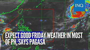1.7K views · 50 reactions | The Philippine Atmospheric, Geophysical and Astronomical Services Administration says most of the Philippines may experience good weather, in general, despite some chance of isolated rains due to localized thunderstorms this Friday, October 13, 2023. DOST-Pagasa / KGA Read more: https://newsinfo.inquirer.net/1845199/expect-good-friday-weather-in-most-parts-of-ph-says-pagasa | INQUIRER.net | Facebook