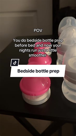 Just reach over, mix, feed, change pamper and back to sleep you go 🛌 | baby bottles