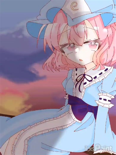 めっちゃ投稿遅れたね。うん、 幽々子様です🤟🤟🤟可愛くできて満足してます🥰🥰 #東方Project #西行寺幽々子