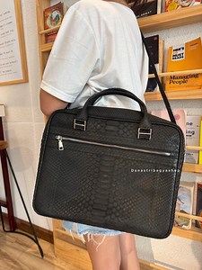 Black Python Leather Laptop Bag - Snakeskin Briefcase ; Exotic Unisex Office Bag - Etsy Canada