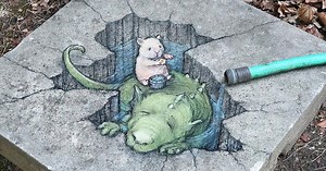 Artist Brings the Sidewalk to Life With His Charming Chalk Art Characters