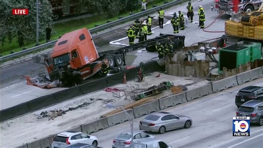 Traffic alert: Tractor trailer crash blocks
