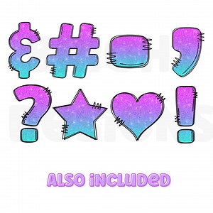 Gradient Glitter Alphabet Png Clipart Letters 300dpi Transparent Png. 1 Set of Alphabet Letters A-Z. Uppercase Letters and Numbers - Etsy Australia