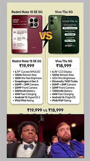 Redmi Note 15 SE vs Vivo T5x 5G | Which is Better? #shorts