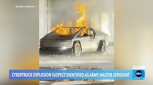 The suspected driver of the Tesla Cybertruck that exploded on New Year's Day outside the Trump International Las Vegas Hotel died from a self-inflicted gunshot wound prior to the blast, officials said as they pieced together his final hours. ABC News' Mola Lenghi has the latest. https://abcnews.visitlink.me/rLGVbf | ABC News