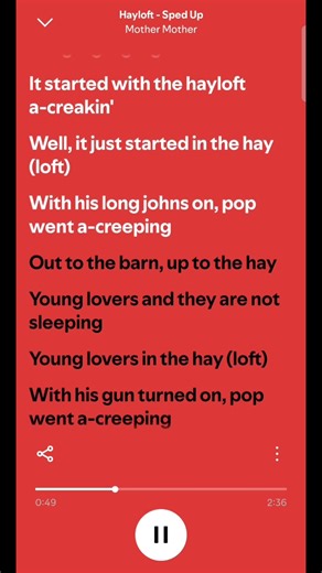 Sped up lyrics part 1 #Hayloft #mothermother #spedupaudio #spedup