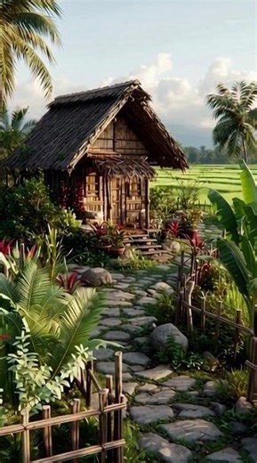 Traditional Filipino House Surrounded by Rice Fields 🌾 | Cinematic Realism