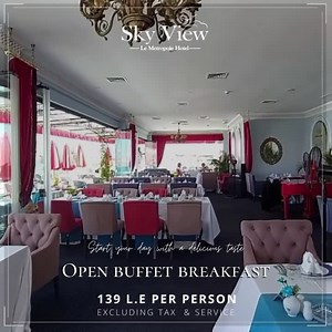 Sky view restaurant offers a delicious dishes array of international and national for a unique breakfast dining experience that will tantalize your taste with a live pianist 🎹🤍 Join us to enjoy our open buffet breakfast that will keep you full for the whole day. ❇️Fully sanitized & Hygiene. 📩For reservation kindly send a direct message. #Luxury #Lemetropole #Skyview #Paradiseinn #Finedining #Alexandria #Seaview | Paradise Inn - Le Metropole Hotel
