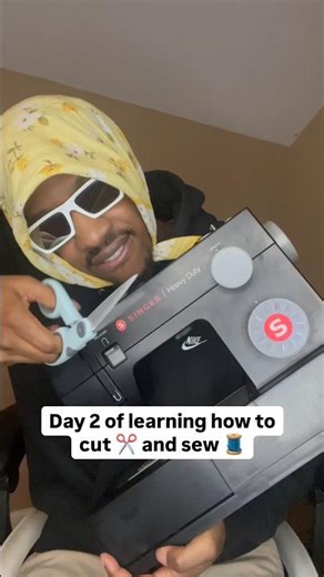 Day 2 Learning To Cut ✂️ & Sew 🧵 #sewing #diy #fashion