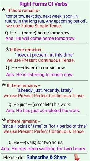 "Rules for Right Forms of Verbs | Students must know! " #shorts #yshorts #grammar