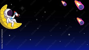 A video of astronauts floating in outer space, perfect for scientific projects, educational media, and children's presentations.