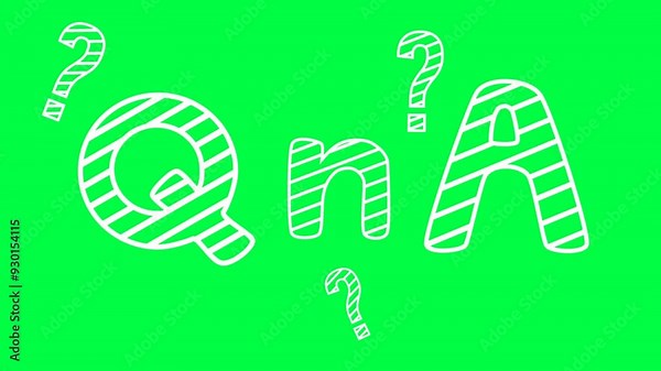 Question and answer animation on green screen. Q n A animation.