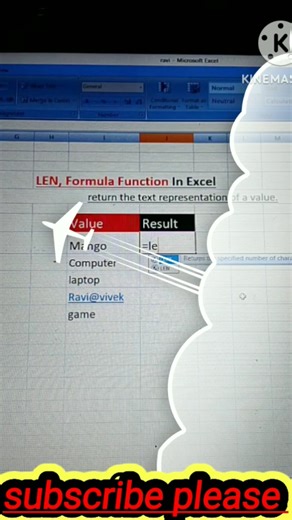 HOW TO USE (LEN) formula #excel #youtubeshorts 🙏🙏