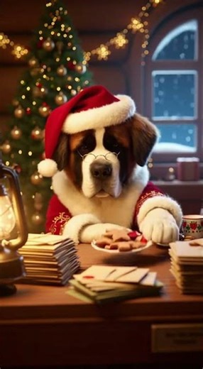Santa Dog Checks Christmas Letters from Around the World 🎄🐶✨