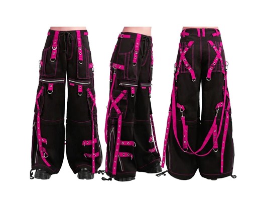 HANDMADE Customize Gothic Pantaloons Pant Trouser Baggy PINK Straps Streetwear Punk Trouser,goth Trendy - Etsy