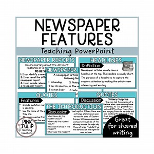 Features of a Newspaper Report Powerpoint - Guided Teaching - Etsy
