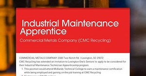 Industrial Maintenance Apprentice